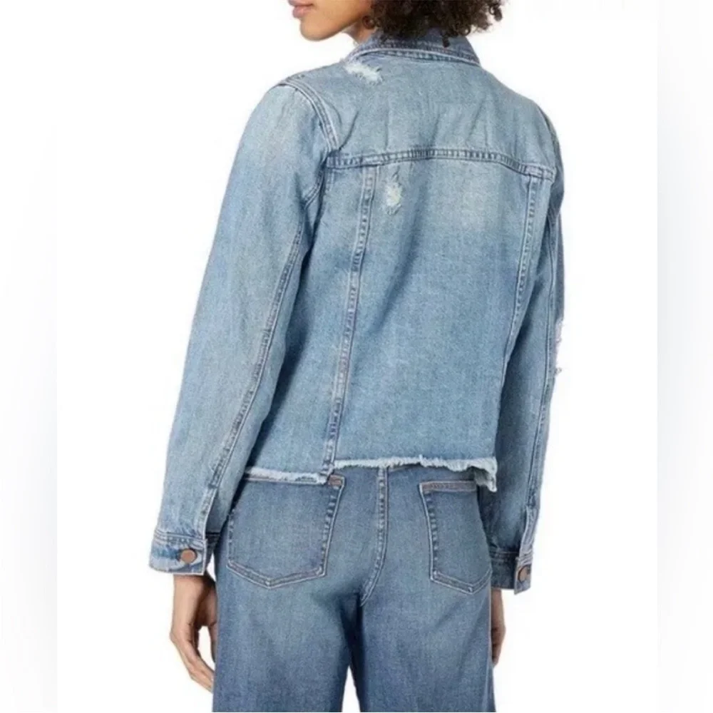BLANKNYC Distressed Light Wash Denim Jacket Size Large NWT